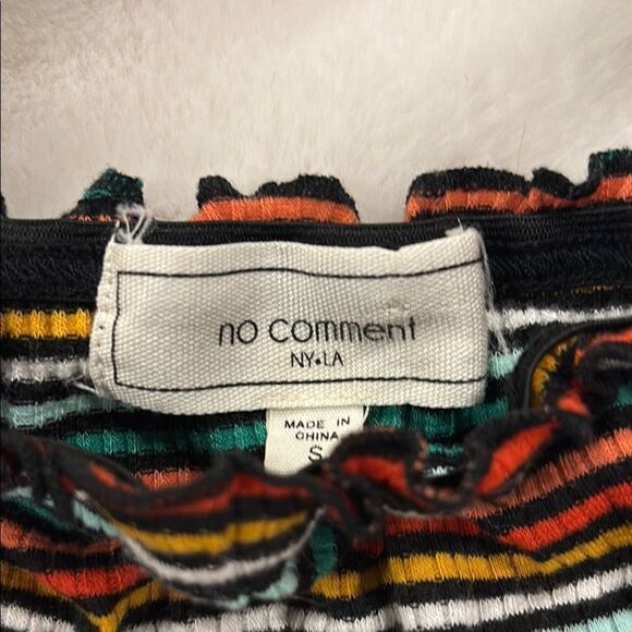 Striped Off-Shoulder Button-Up Top - Picture 2 of 10